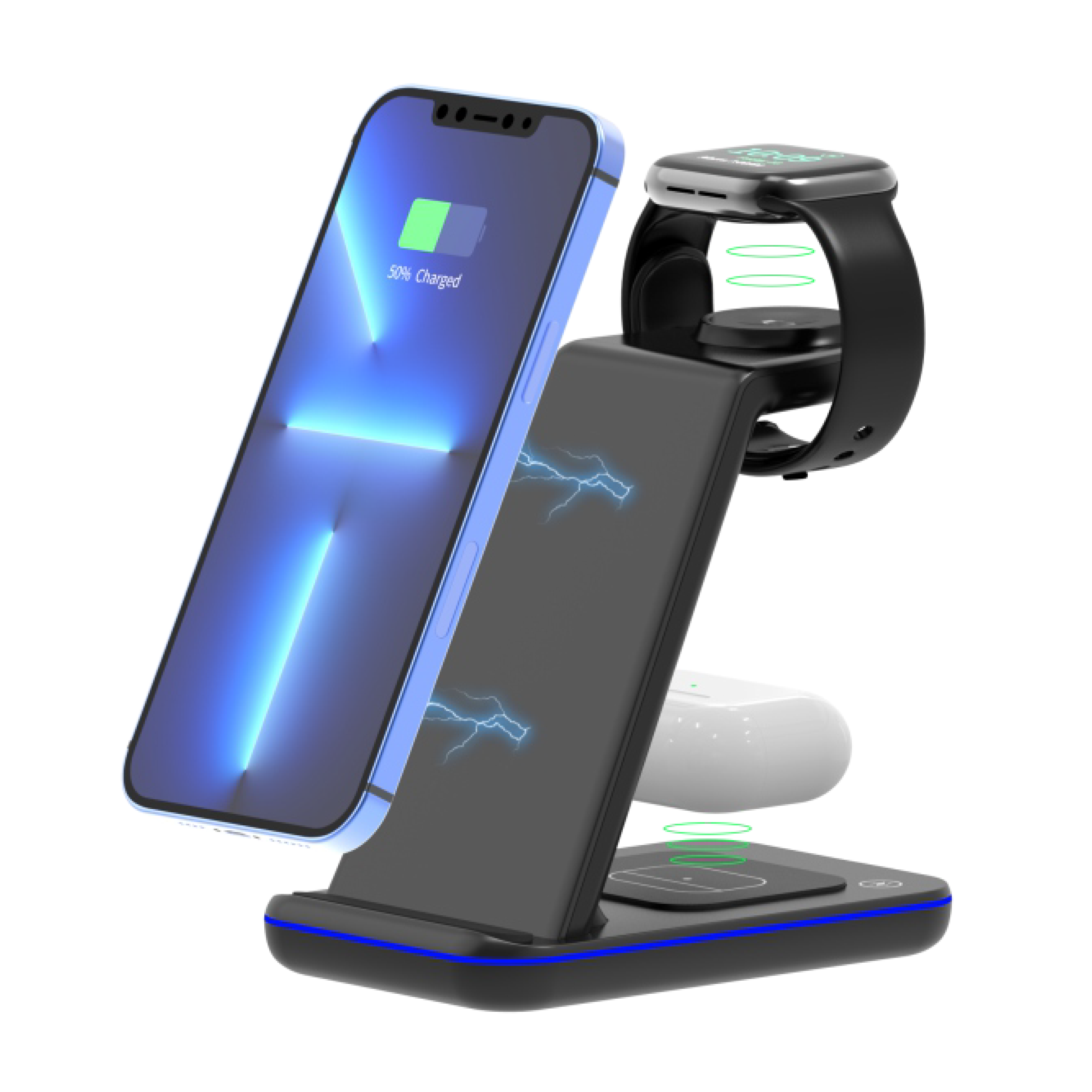Z8-1 Qi fast charging stand 3 in 1 phone wireless charger