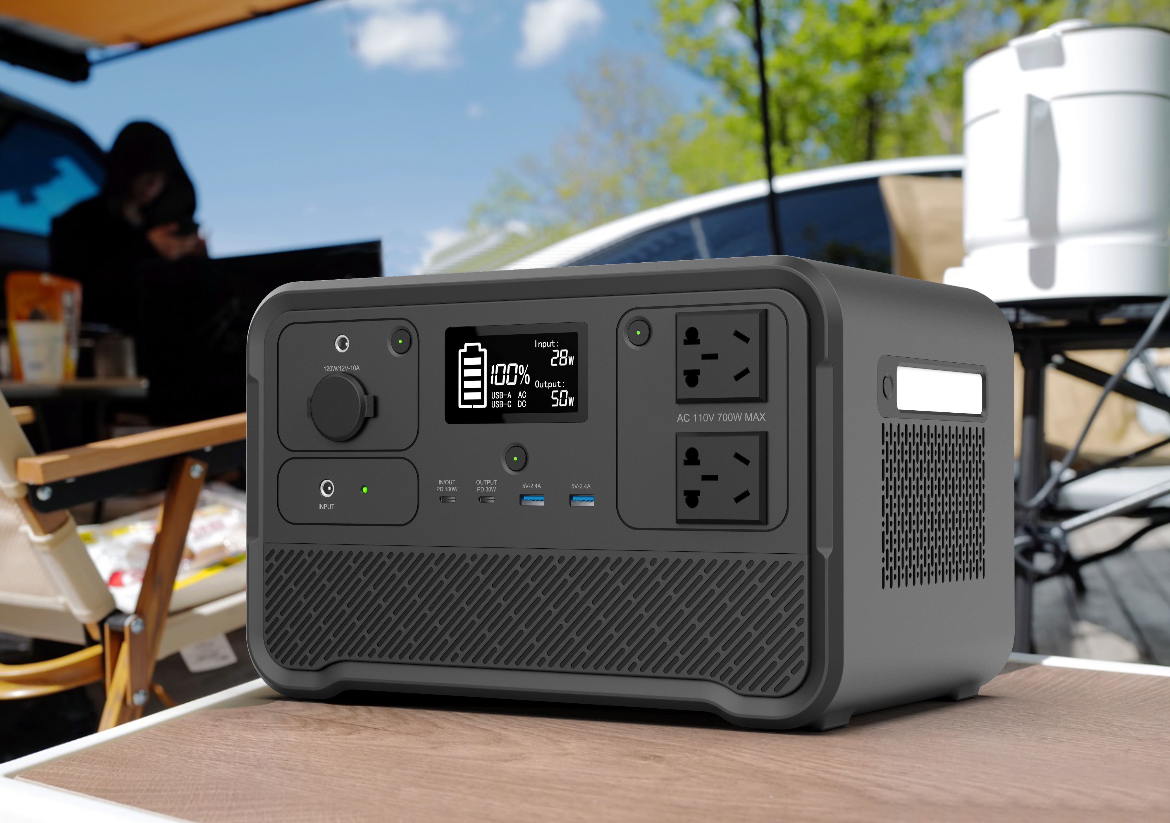 DPS-700D 694.4WH Portable Power Station Ideal for Home Backup Emergency Outdoor Camping