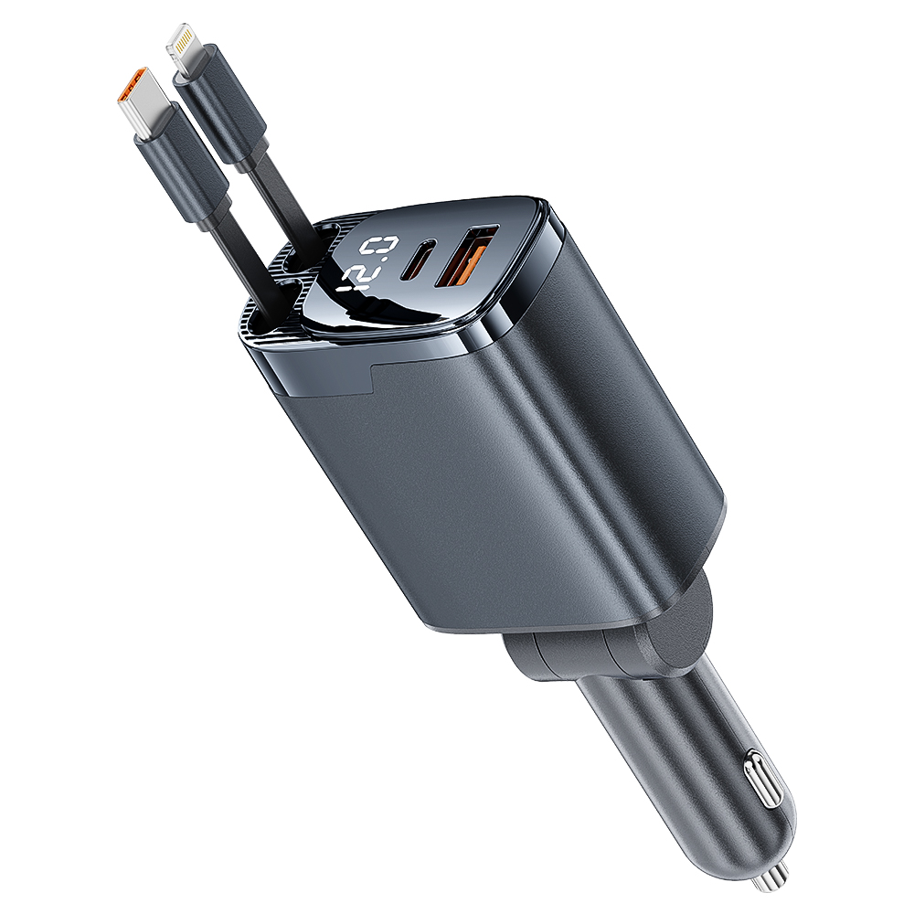 C46P 4 in 1 Retractable Usb Cable 105W Car Charger