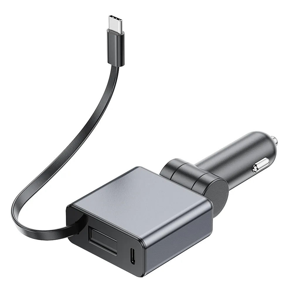 C47 2in1 60W Car Charger with Type-c cable